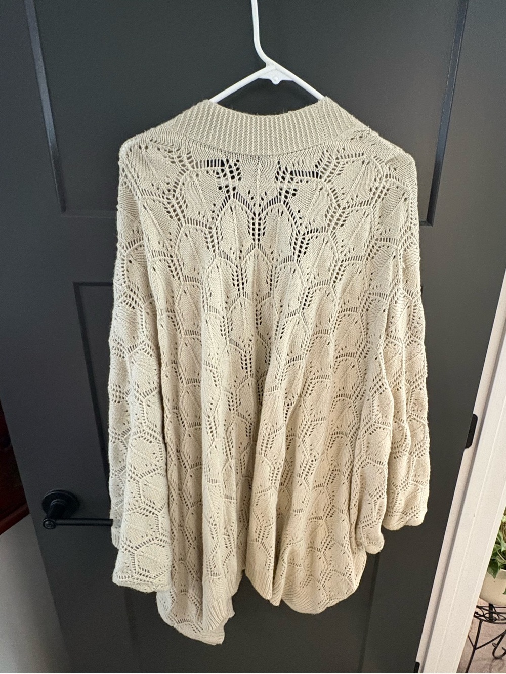 torrid Open-Knit Cream Knit Poncho Sweater